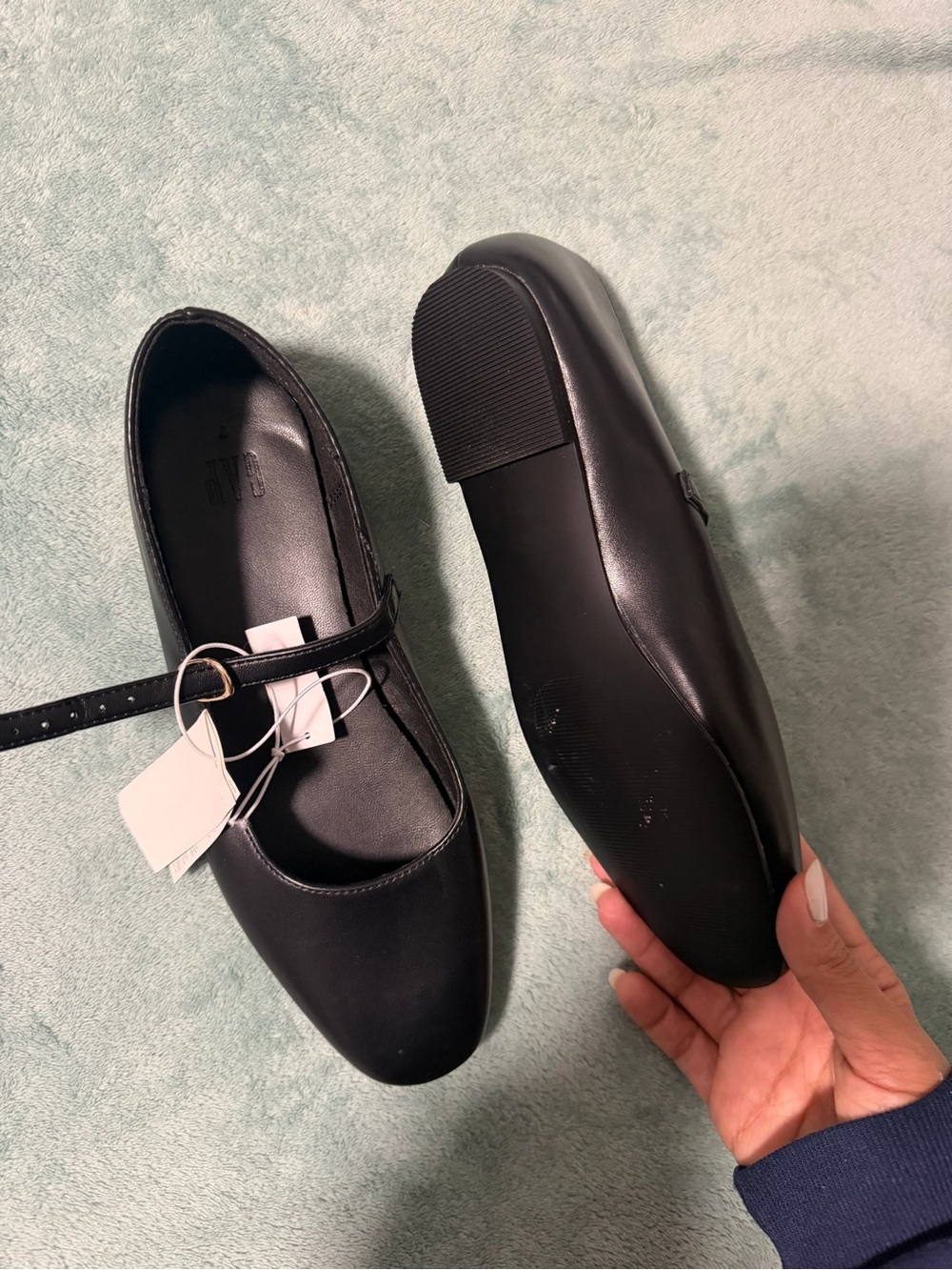 GAP Black Mary Jane Strap Flats
